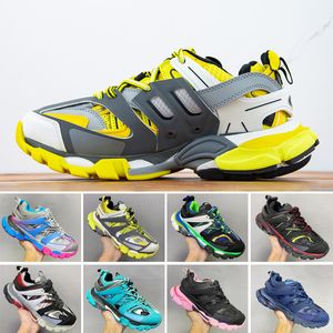 Men Women Casual Sports Shoes Fashion Track 3 Sneaker Beige Recycled Mesh Nylon Sneakers Top Designer Paren Platform Runners Trainers Schoenmaat 35-45 M32