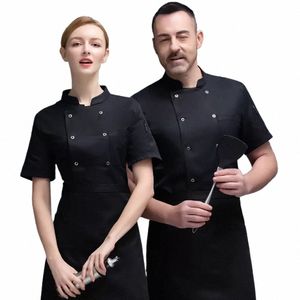 Mannen Vrouwen Chef Jas Zomer Korte Mouw Chef Jas Chef Uniform Restaurant Hotel Obers Werkkleding Keuken Koken Kleding Tops b1gR #