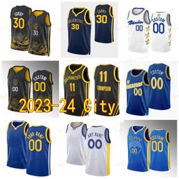 Hommes Femmes City Basketball Andrew Wiggins Jersey 22 Stephen Curry 30 Chris Paul 3 Klay Thompson 11 Draymond Green 23 Kevon Looney 5 Icon Noir Bleu Blanc Jaune