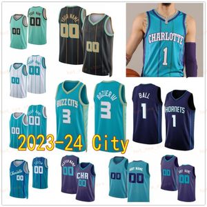 Men Women City Basketball Lamelo Ball Jersey 1 Terry Rozier 3 Gordon Hayward 20 Mark Williams 5 Brandon Miller 24 Verdiend shirt Groen Blauw Zwart Wit Paars