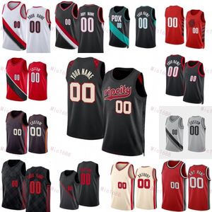 Hommes Femmes City Basketball Scoot Henderson Jersey 00 Anfernee Simons 1 Jerami Grant 9 Shaedon Sharpe 17 Matisse Thybulle 4 Jabari Walker 34 Impression personnalisée de l'équipe gagnée