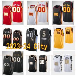 Hommes Femmes City Basketball Trae Young Jersey 11 Onyeka Okongwu 17 Dejounte Murray 5 Bogdan Bogdanovic 13 Jalen Johnson 1 Garrison Mathews 25 gagnés