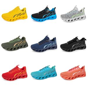 Chaussures de course classiques pour hommes et femmes, Triple noir, marron, bleu marine, jaune clair, baskets de sport respirantes, plateforme 79 s