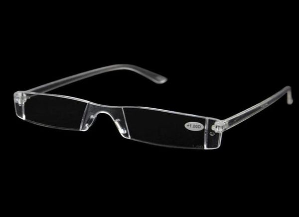 Hommes femmes lisant claire Glassestransparent Plastic Rimless Presbyopie Pocket Reader Rx Optic Lunes pour les personnes vieillissantes 1004002949122