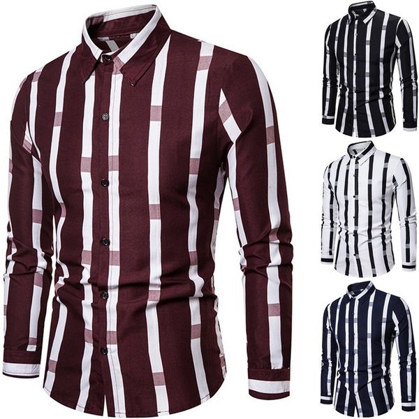 Hommes Femmes des créateurs rayés Shirts Habillons printemps automne Tourne les cols Colliers Casual Shirts Luxury Long High Street Work Business Mens Shirts M-3XL