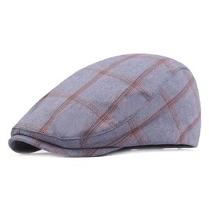 Mannen Vrouwen Katoen Plaid Baret Krantenjongen Klimop Hoed Casual Platte Rijden Golf Cabbie Caps Art Jeugd Cap Eenvoudige Voorwaarts hat251p