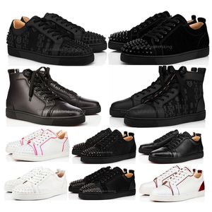 Con caja Zapatos de vestir con fondos rojos Mocasines para mujer para hombre Zapatillas de deporte de moda Diseñador Zapatos con fondos rojos Zapatos de cuero blanco y negro Splike Picos vintage Zapatillas de deporte Tamaño 35-47