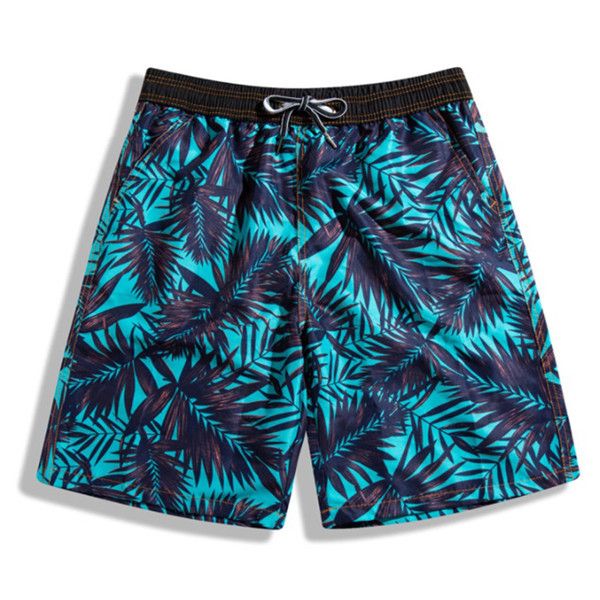 Hombres Mujeres Parejas Traje de baño Pantalones cortos de playa Verano Cocotero Hojas Imprimir Surf Swim Trunks Cordón Boardshorts con bolsillos Y0412