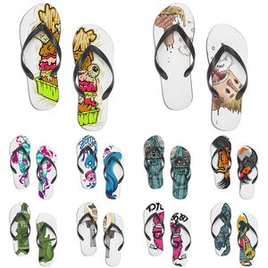 Men Women Custom Slippers Cartoon Design Anime Diy Word Black Witblauw Rood Paarse heren Kleurrijke trainer 122