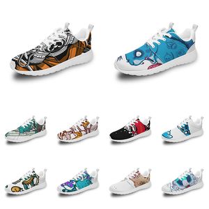 Hommes femmes chaussures de sport personnalisées anime dessin animé animal design bricolage mot noir blanc bleu rouge coloré en plein air mens trainer 044