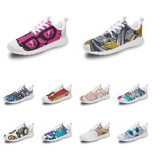 Men Women Custom Sports Shoes Anime Cartoon Dierontwerp Diy Word Black Witblauw Rood Rood Kleurrijke Outdoor Heren Trainer 084