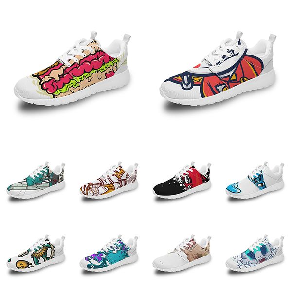 hommes femmes chaussures de sport personnalisées anime dessin animé animal conception bricolage mot noir blanc bleu rouge coloré en plein air mens trainer 027