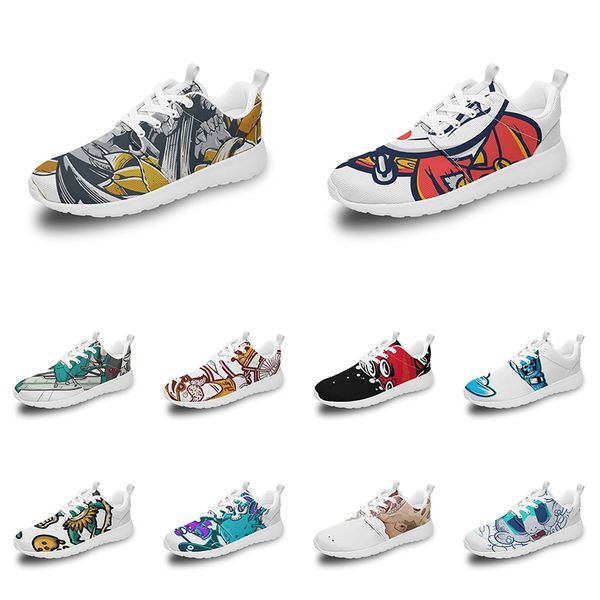 hommes femmes chaussures de sport personnalisées anime dessin animé animal conception bricolage mot noir blanc bleu rouge coloré en plein air mens trainer 017