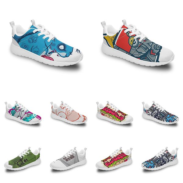 Hommes femmes chaussures de sport personnalisées anime dessin animé animal design bricolage mot noir blanc bleu rouge coloré extérieur hommes formateur 239