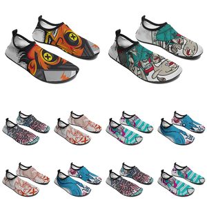 Men Women Custom Water Shoes Cartoon Animal Design Diy Word Black Witblauw Rode kleur Heren Trainer 186