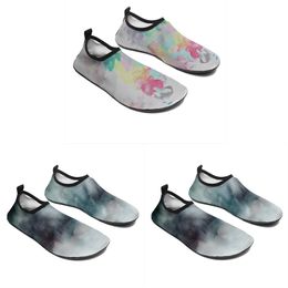 Hombres Mujeres zapatos de vadeo personalizados Diseño de animales DIY Palabra blanca blanca azul rojo slip-on entrenador gai 093