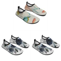 Mannen Women Aangepast Wadende schoenen Cartoon Dierontwerp Diy Word Zwart Witblauw Red Slip-On Mens Trainer Gai 081