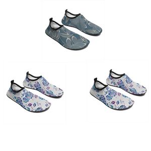 Hombres Mujeres zapatos de vadeo personalizados Diseño de animales DIY Palabra blanca blanca azul rojo slip-on Mens Trainer 107