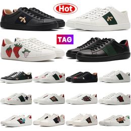 Men Women Diseñador Zapatos casuales Luxury Classic Ace de cuero Stars Bee Snake Borded Classic Leather White Shoe White Mens Fashion Fashion