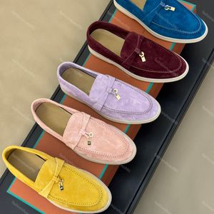 Hommes Femmes Designer Robe Chaussures LP Mocassins Plat Bas Top Casual Daim Cuir De Vache Oxfords Mocassins Été Marche Confort Slip On Mocassin Semelle En Caoutchouc Appartements Avec Boîte EU35-47