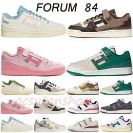 Livraison gratuite Hommes Femmes Designer Forum 84 Low Bad Bunny Hommes Casual Chaussures 84s Blanc Royal Bleu Bourgogne Vintage Preloved Blu Slide Blanc Baskets Baskets