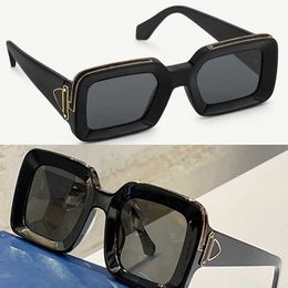 Gafas de sol de diseñador para hombres y mujeres Z1591W Montura y lentes de acetato negro Forma cuadrada Estilo de la casa Gafas millonarias de segunda generación para hombres con caja original 1591