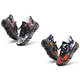 MEN Women Diy Custom Designer Shoes Low Top Canvas Skateboard Sneakers Triple Black Customization UV Printing Sports Sneakers XUEBI 100-25014
