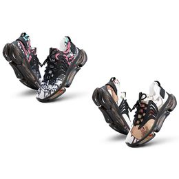 Hombres DIY DIY Custom Digner Shoes Low Top Canvas Skateboard Sneakers Triple Black Personalización UV Impresión Sports Sports XUEBI 1008-25022