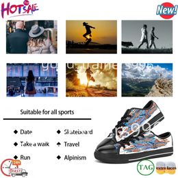 mannen vrouwen DIY custom braakschoenen lage top Canvas Skateboard braak sneakers triple zwart maatwerk UV afdrukken braak sneakers kele 82