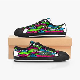 Hombres Mujeres DIY Zapatos personalizados Custom Top Canvas Skateboard Sneakers Triple Black Personalización UV Impresión Sports Sports Danta Fire Red 139-11