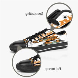 Hombres Mujeres DIY zapatos personalizados low top Canvas Skateboard zapatillas triple negro personalización UV impresión deportes zapatillas kele133