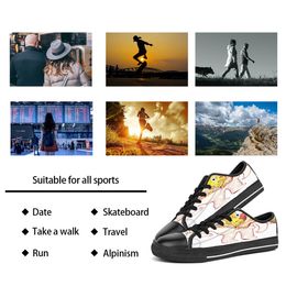 Men Dames Diy Custom Shoes Low Top Canvas Skateboard Sneakers Triple Black Customization UV Printing Sports Sneakers Kele209