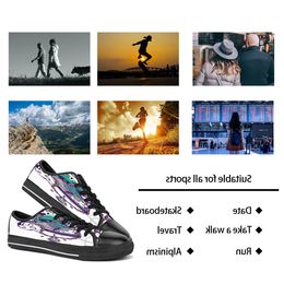 hommes femmes diy chaussures personnalisées basse toile de skateboard baskets triple noire personnalisation uv imprimer sport baskets shizi 192-4