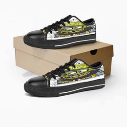 Men dames diy aangepaste schoenen lage top canvas skateboard sneakers drievoudige zwarte aanpassing uv printen sport sneakers shizi 163-5