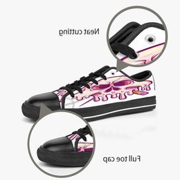 Men dames diy aangepaste schoenen lage top canvas skateboard sneakers drievoudige zwarte aanpassing uv printen sport sneakers shizi 169-3
