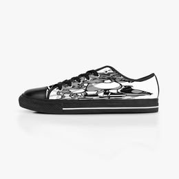 Men dames diy aangepaste schoenen lage top canvas skateboard sneakers drievoudige zwarte aanpassing uv printen sport sneakers shizi 176-3