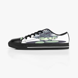 Men dames diy aangepaste schoenen lage top canvas skateboard sneakers drievoudige zwarte aanpassing uv printen sport sneakers shizi 182-6