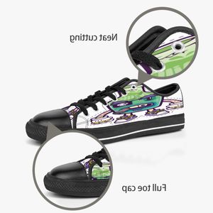 Men dames diy aangepaste schoenen lage top canvas skateboard sneakers drievoudige zwarte aanpassing uv printing sport sneakers xuebi 177-3