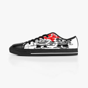 Men dames diy aangepaste schoenen lage top canvas skateboard sneakers drievoudige zwarte aanpassing uv printen sport sneakers xuebi 172-2