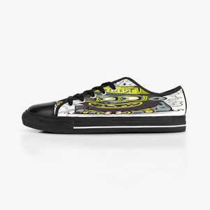 Men dames diy aangepaste schoenen lage top canvas skateboard sneakers drievoudige zwarte aanpassing uv printen sport sneakers xuebi 163-1