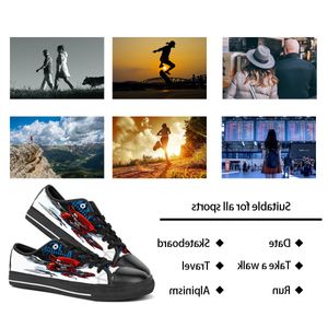 Zapatos personalizados DIY para hombre y mujer, zapatillas bajas de lona para monopatín, triple personalización negra, zapatillas deportivas con impresión UV danta 148-5