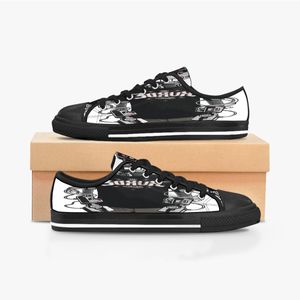 Men dames diy aangepaste schoenen lage top canvas skateboard sneakers drievoudige zwarte aanpassing uv printen sport sneakers daishu 167-12