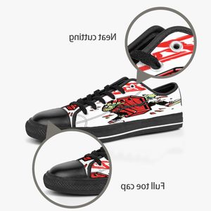Men Women Diy Custom Shoes Low Top Canvas Skateboard Sneakers Triple Black Customization UV Printing Sports Sneakers Shizi 181-3