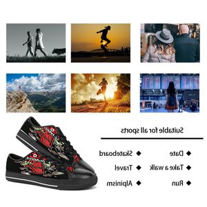 Hommes femmes bricolage chaussures personnalisées bas haut toile Skateboard baskets triple noir personnalisation impression UV baskets de sport dongwu 181-4