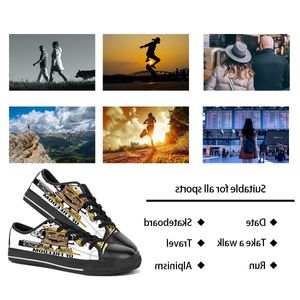 Hommes femmes bricolage chaussures personnalisées bas haut toile skateboard baskets triple noir personnalisation UV impression baskets de sport shizi 171-4