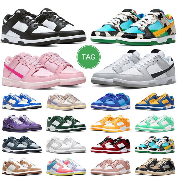 hommes femmes Panda bas Chaussures de course Blanc Noir Gris Brouillard UNC Syracuse Rose Whisper Triple Rose Michigan Vert GAI mens formateur baskets