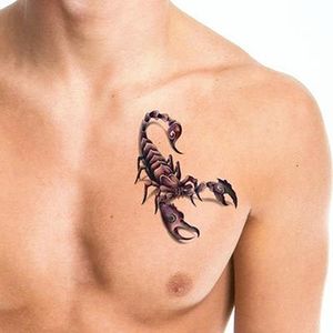 Hommes femmes mode Cool drôle 3D Scorpion roi temporaire étanche tatouage autocollant fleurs Totem Animal faux tatouages pour la fête