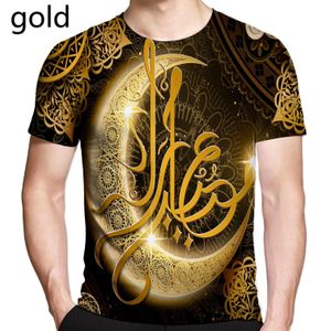 Men Women Fashion Muslim Art Gedrukte 3D T -shirt Korte mouw grappige T -shirt tops 240415