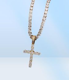 Collier avec pendentif en Zircon glacé pour hommes et femmes, or, argent, cuivre, chaîne, mode Hip Hop, bijoux 2404191