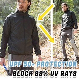 Hommes Femmes Randonnée Veste Imperméable À Séchage Rapide Camping Chasse Vêtements Sun-Protection Sports De Plein Air Manteaux Anti UV Coupe-Vent 210515